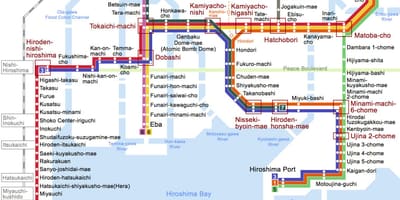 Карта Хиросимы автобус 