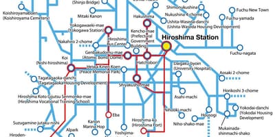 Карта Хиросимы транспорта